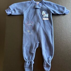 Vintage Carter's Blue Footed One Piece with Dog Design